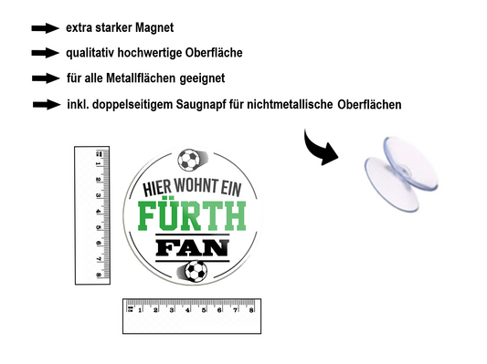 Magnet ''Fürth Fan'' 8x8x0,3cm