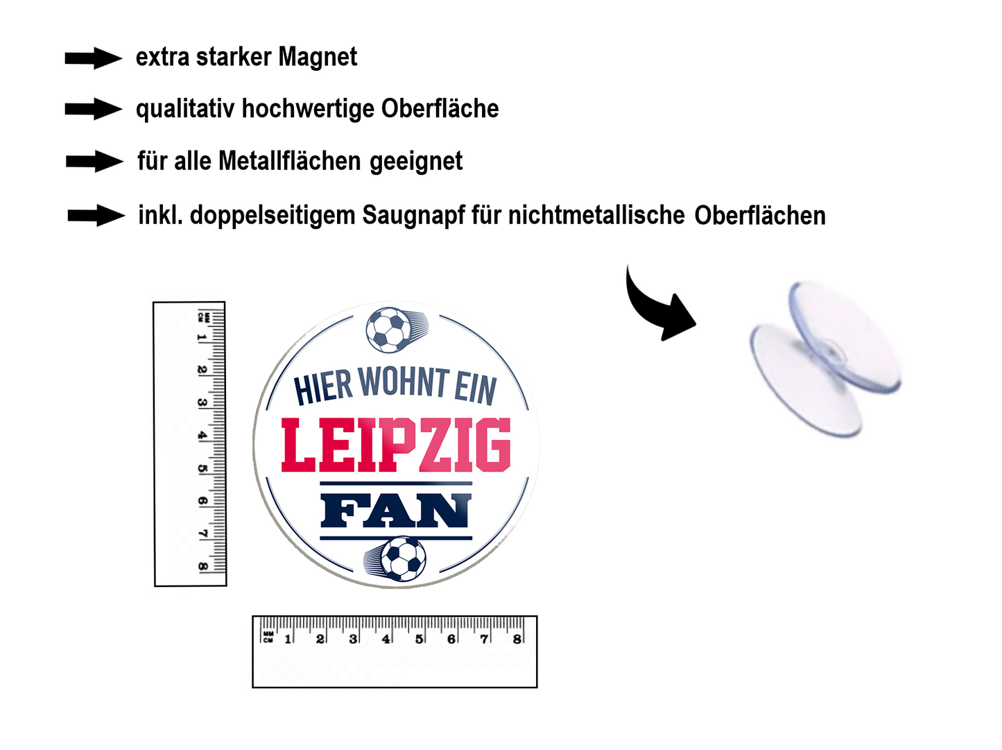 Magnet ''Leipzig Fan'' 8x8x0,3cm
