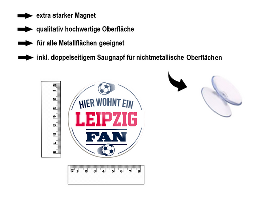 Magnet "Leipzig Fan" 8x8x0.3cm