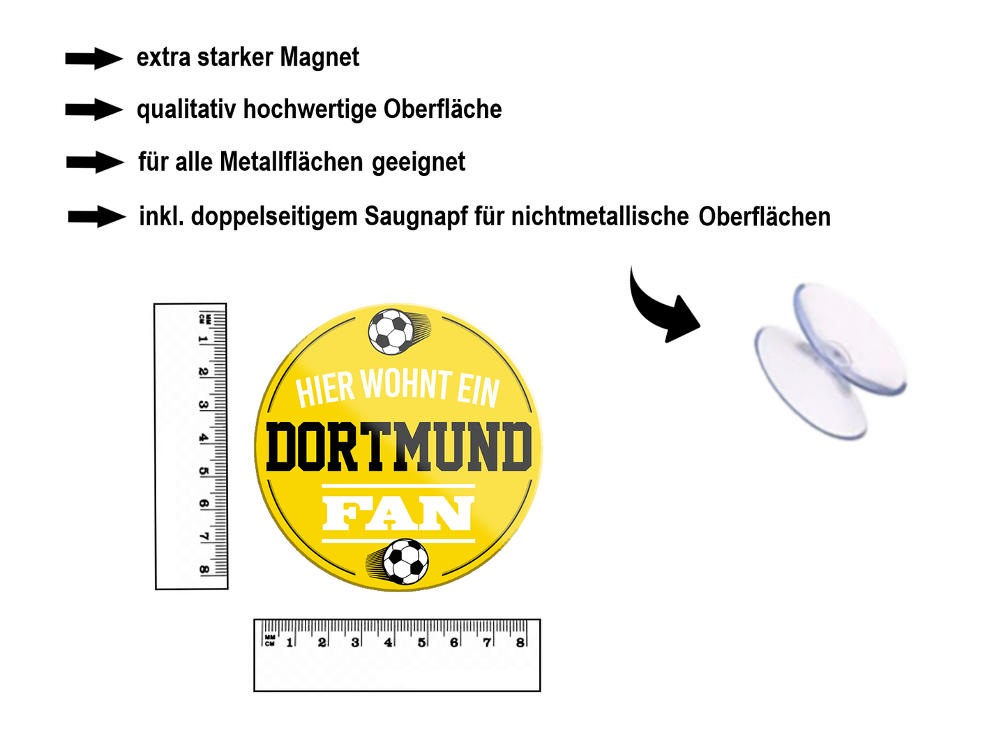 Magnet "Dortmund Fan" 8x8x0.3cm