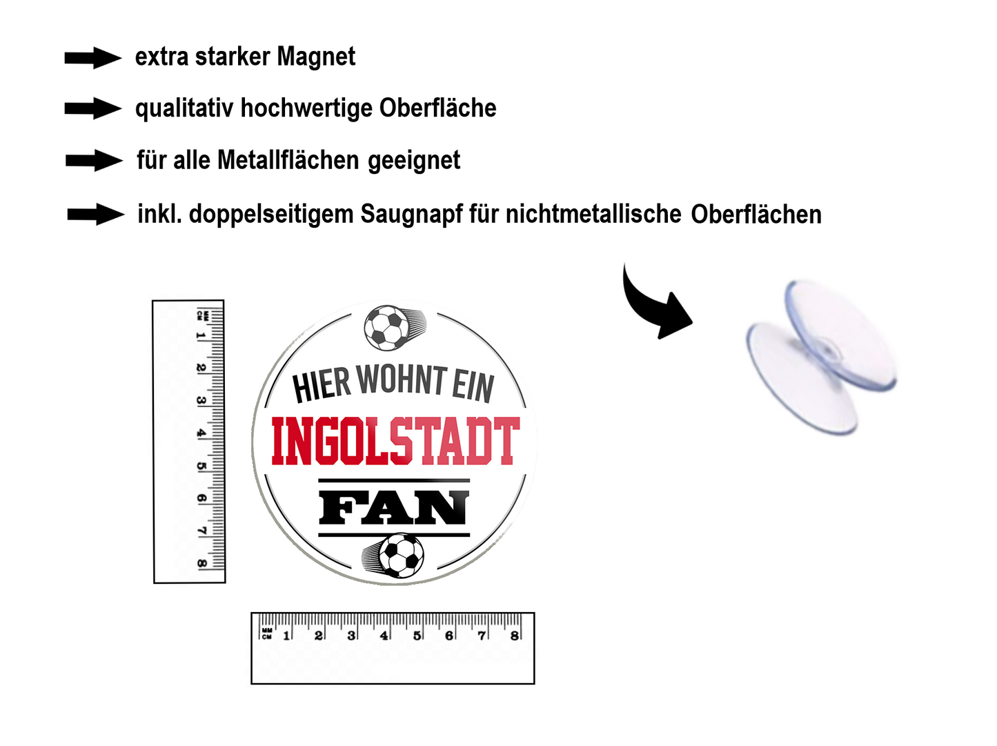 Magnet ''Ingolstadt Fan'' 8x8x0,3cm