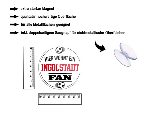 Magnet "Ingolstadt Fan" 8x8x0.3cm