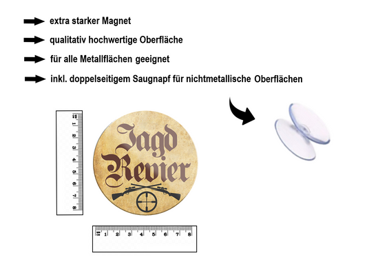 Magnet ''Jagd Revier'' 8x8x0,3cm
