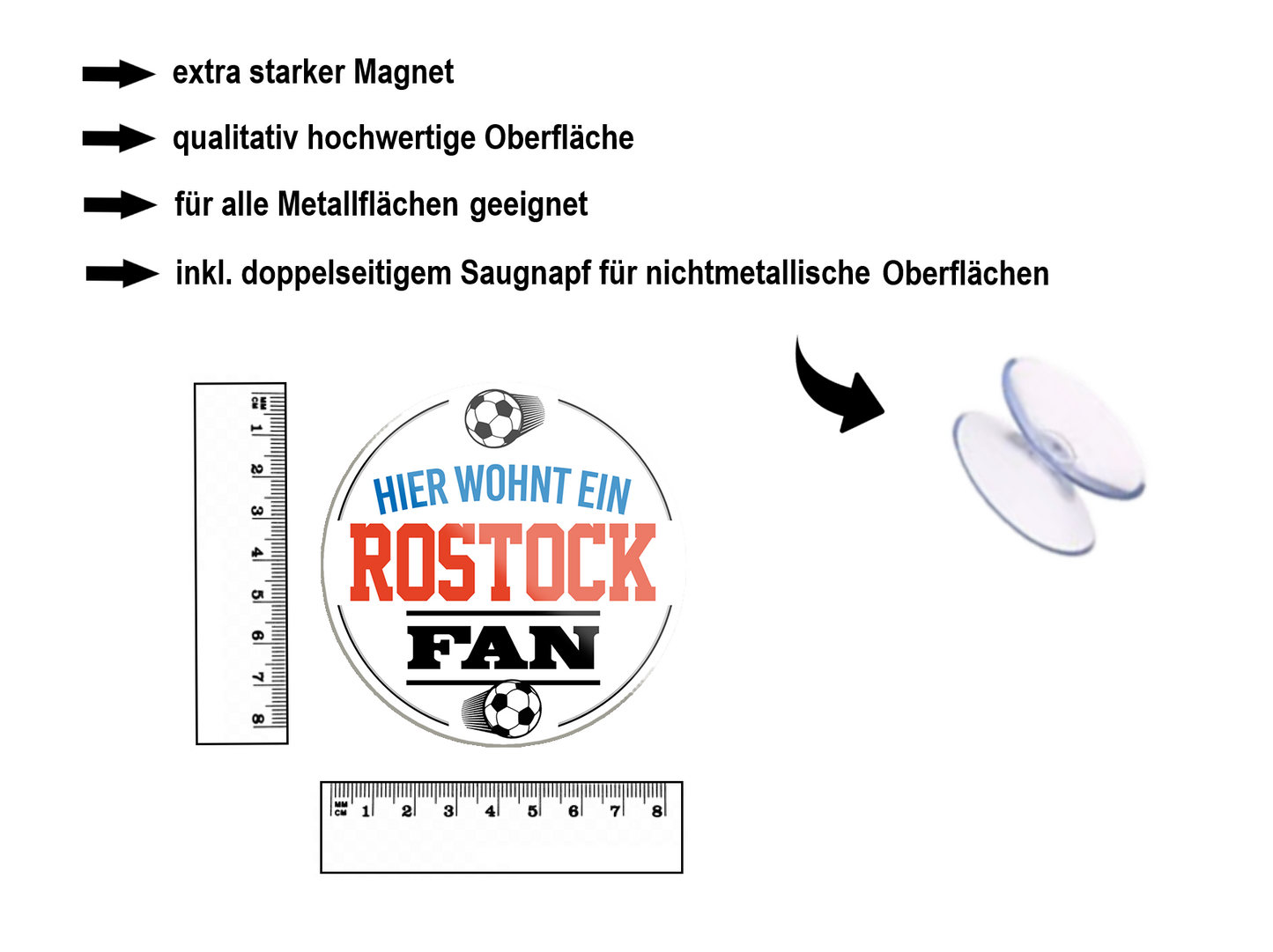 Magnet "Rostock Fan" 8x8x0.3cm