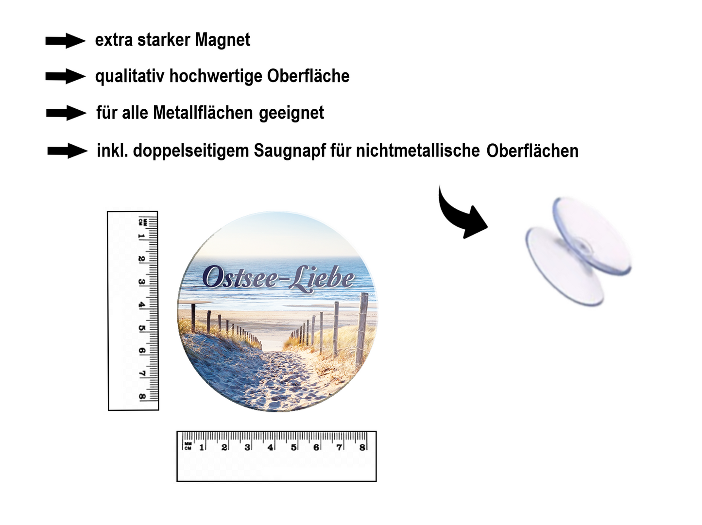Magnet ''Ostsee-Liebe'' 8x8x0,3cm