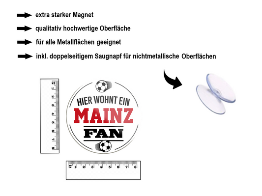 Magnet ''Mainz Fan'' 8x8x0,3cm