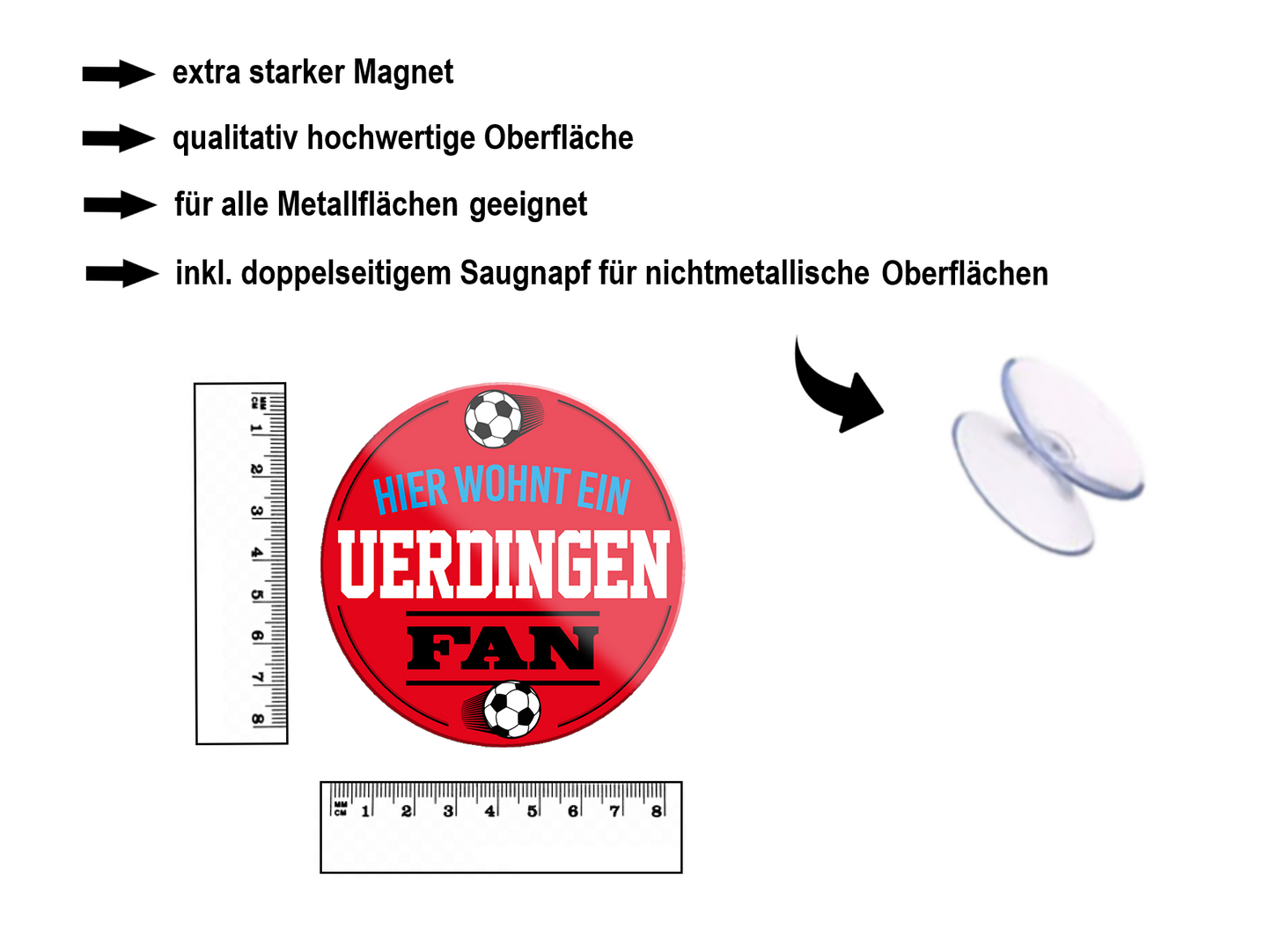 Magnet ''Uerdingen Fan'' 8x8x0,3cm
