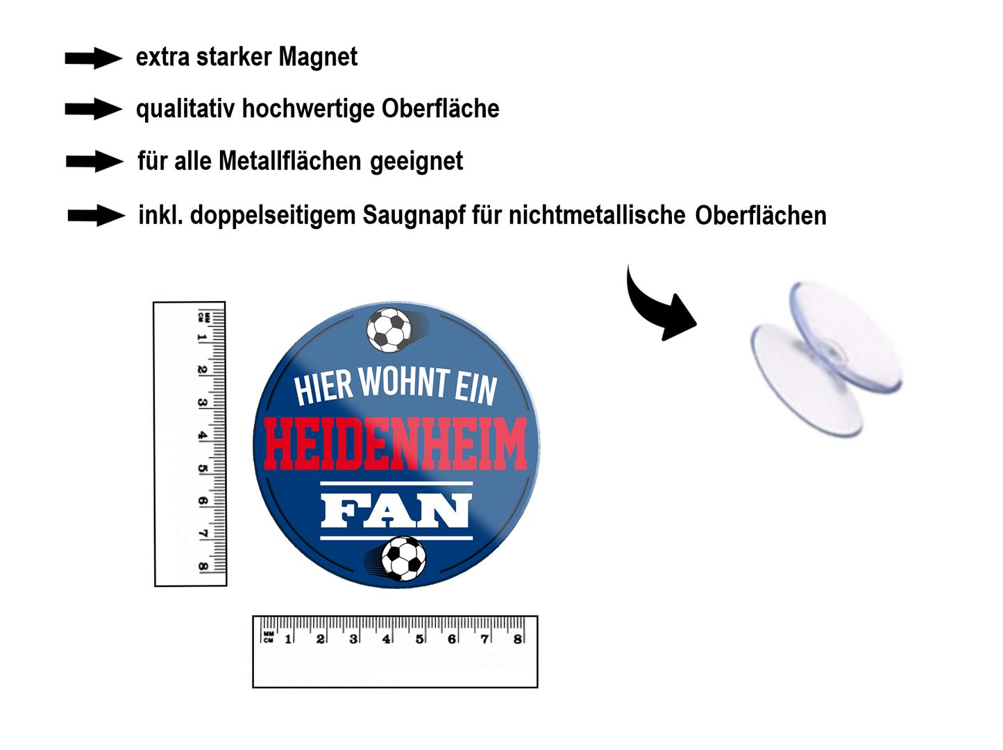 Magnet ''Heidenheim Fan'' 8x8x0,3cm