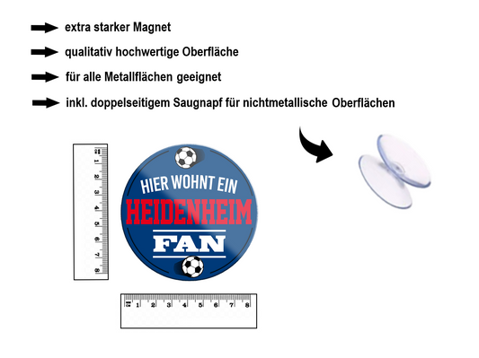 Magnet "Heidenheim Fan" 8x8x0.3cm