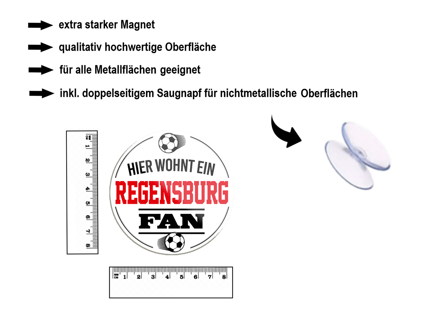 Magnet ''Regensburg Fan'' 8x8x0,3cm