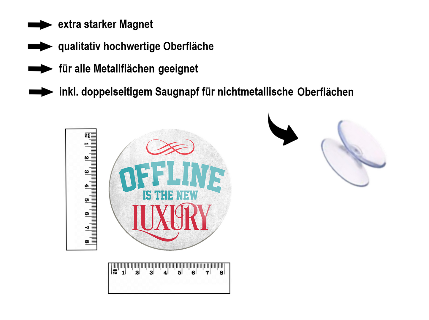 Magnet ''Offline is the new luxury'' 8x8x0.3cm