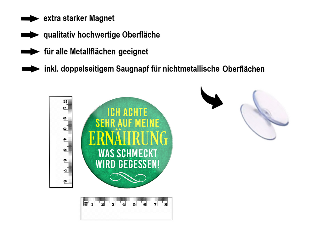 Magnet ''Ich achte sehr auf meine Ernährung'' 8x8x0,3cm