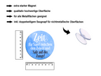 Magnet ''Zeit für Sand zwischen den Zehen (blau)'' 8x8x0,3cm
