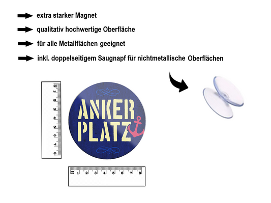 Magnet ''Anker Platz'' 8x8x0,3cm