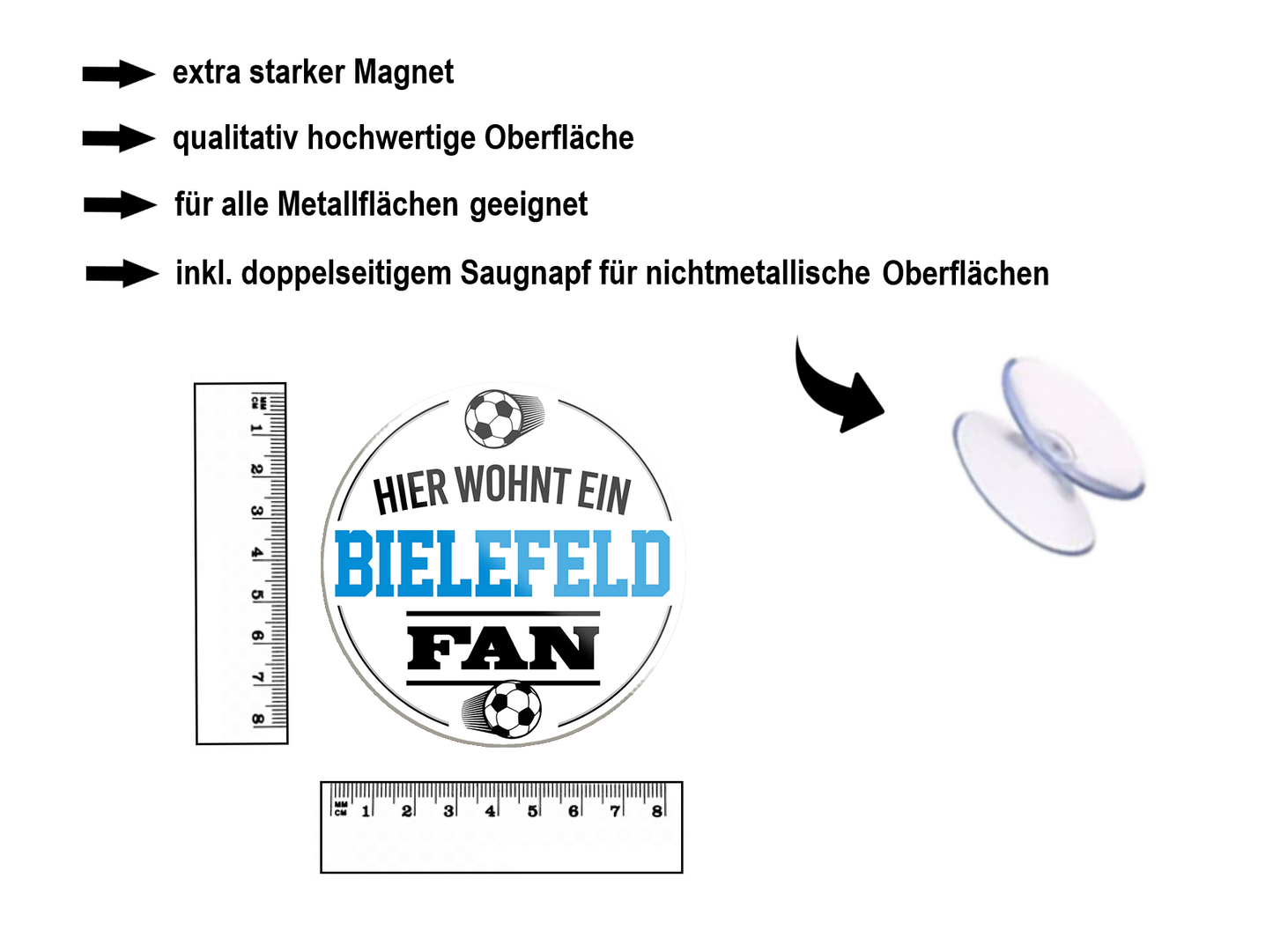 Magnet ''Bielefeld Fan'' 8x8x0,3cm