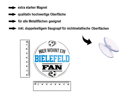 Magnet "Bielefeld Fan" 8x8x0.3cm