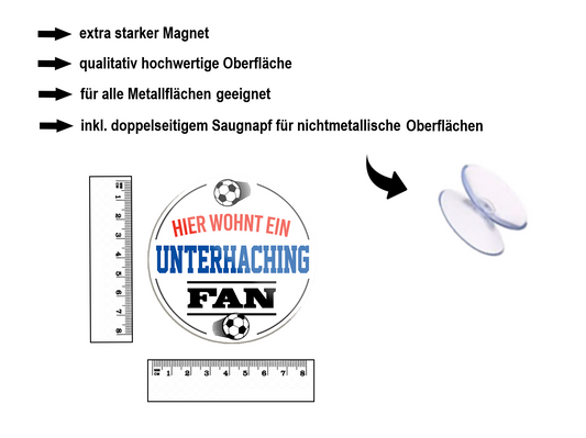 Magnet "Unterhachingen Fan" 8x8x0.3cm