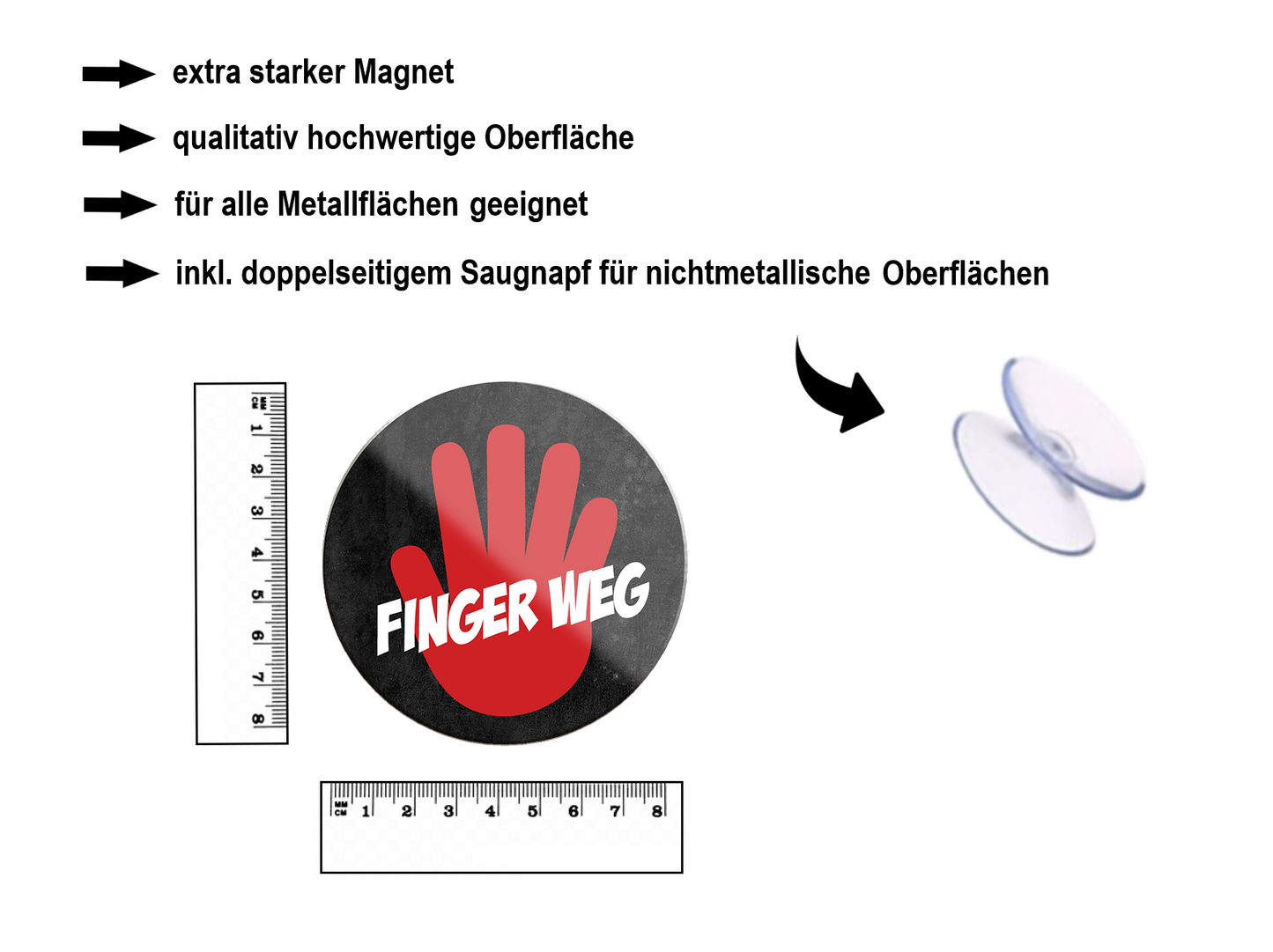 Magnet ''Finger weg'' 8x8x0,3cm