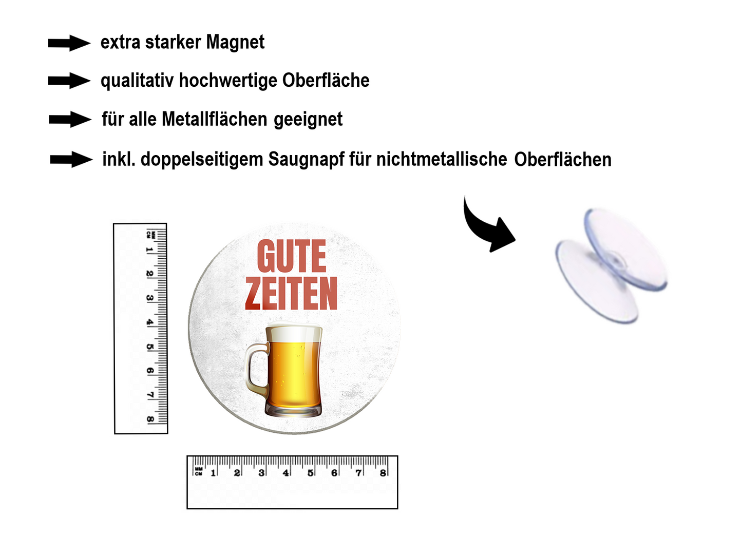 Magnet ''Gute Zeiten'' 8x8x0,3cm