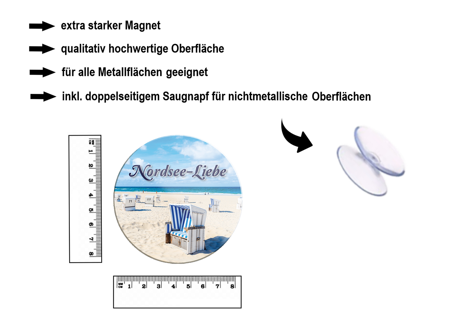 Magnet ''Nordsee-Liebe'' 8x8x0,3cm