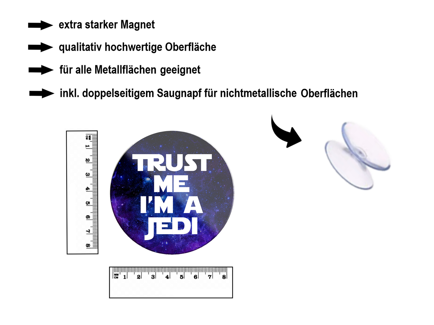Magnet ''Trust me i'm a Jedi'' 8x8x0,3cm