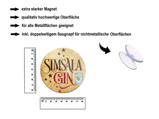 Magnet ''Simsala Gin'' 8x8x0,3cm