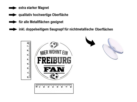 Magnet "Freiburg Fan" 8x8x0.3cm