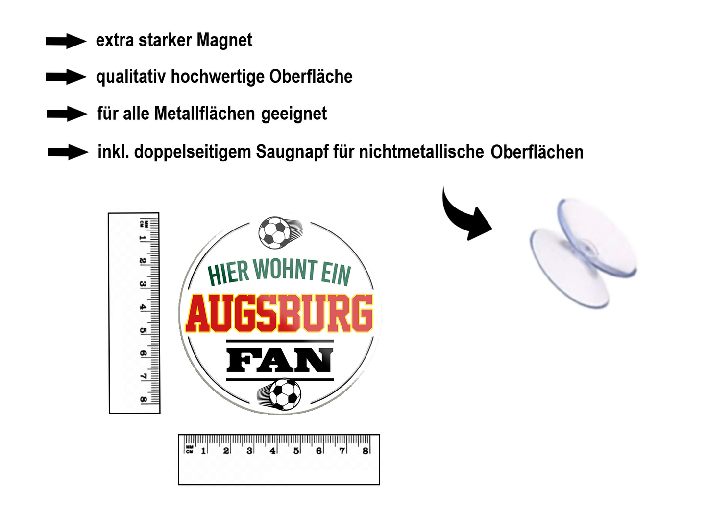 Magnet ''Augsburg Fan'' 8x8x0,3cm