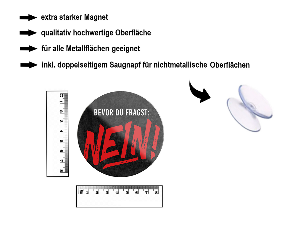 Magnet ''Before you ask NO'' 8x8x0.3cm