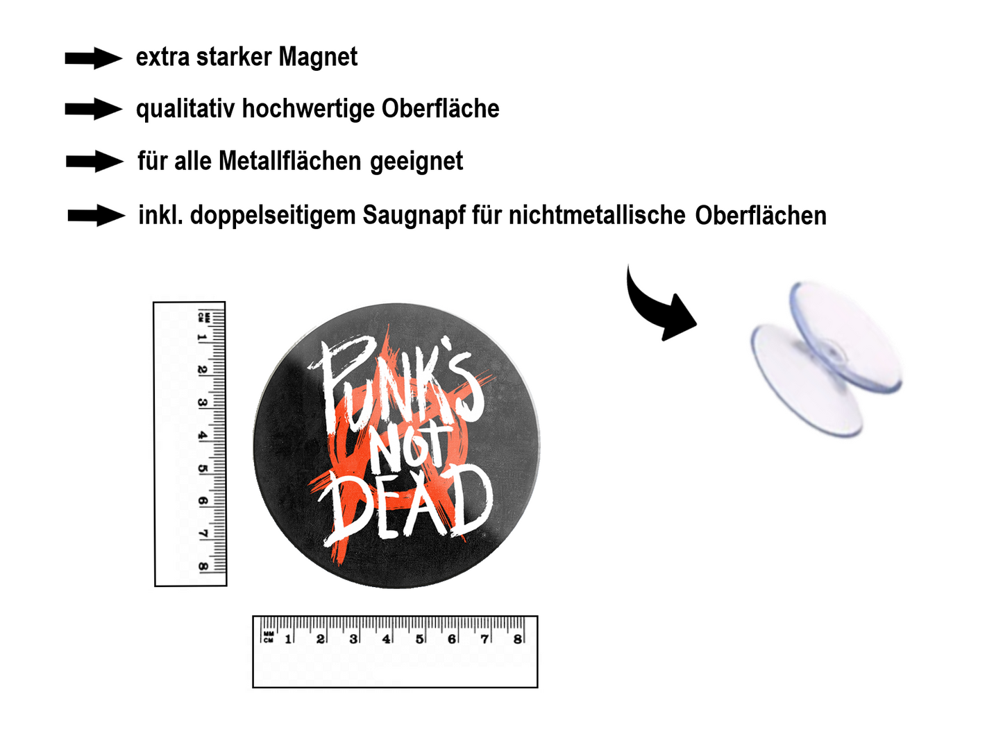 Magnet ''Punk's not dead'' 8x8x0,3cm