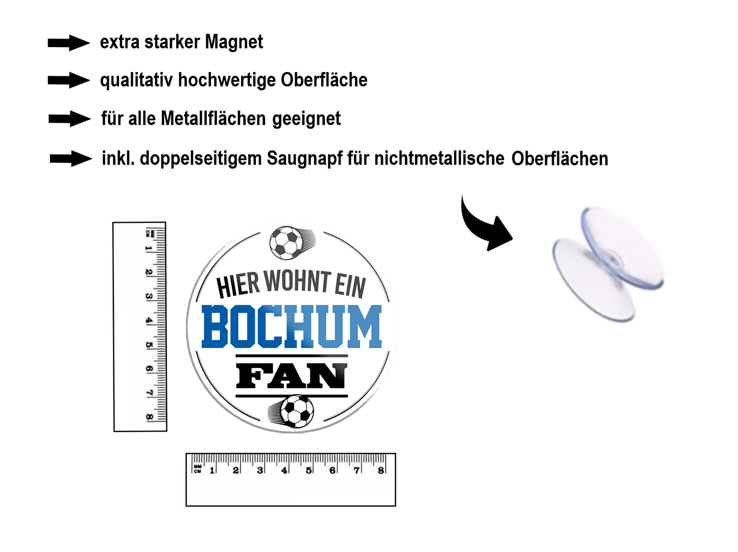 Magnet ''Bochum Fan'' 8x8x0,3cm