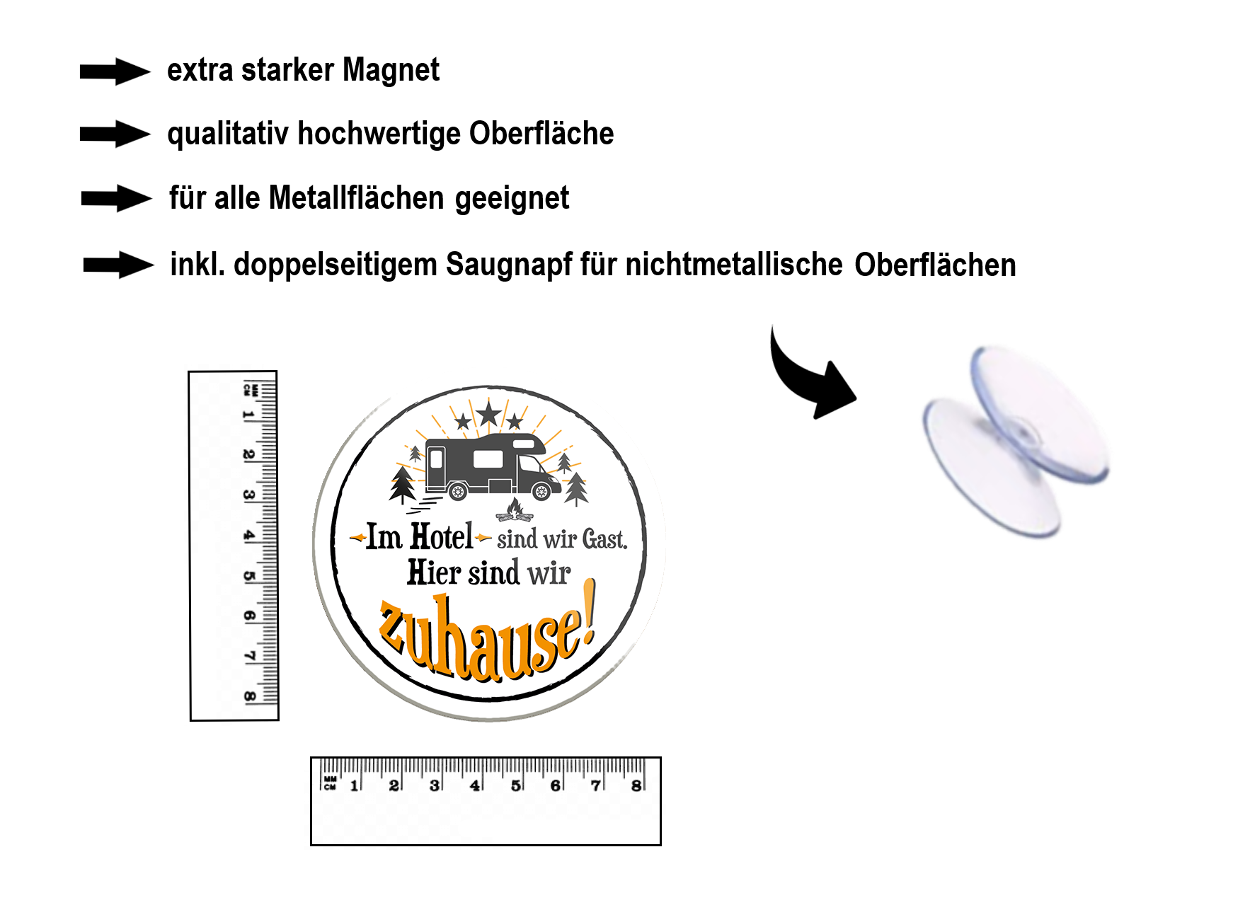 Magnet ''Im Hotel sind Gast.. zuhause'' 8x8x0,3cm