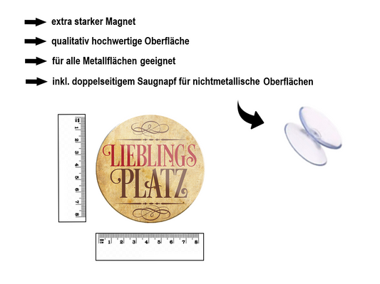 Magnet ''Lieblingsplatz'' 8x8x0,3cm