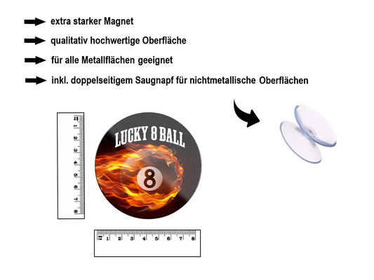 Magnet ''Lucky 8 Ball'' 8x8x0,3cm