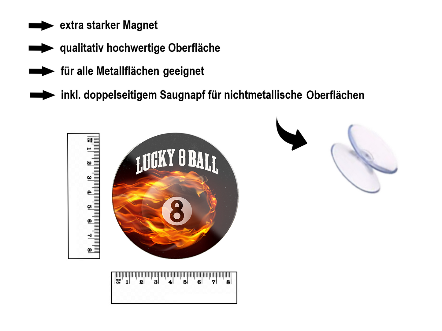 Magnet ''Lucky 8 Ball'' 8x8x0.3cm