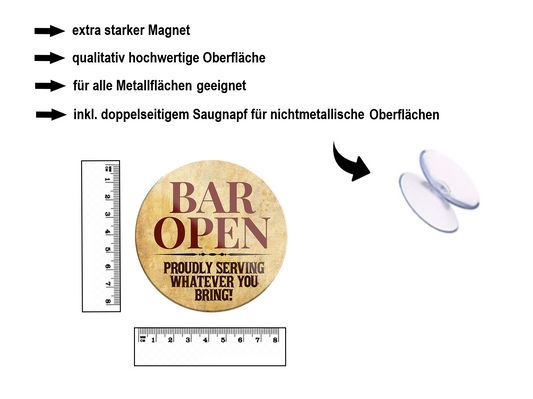 Magnet ''Bar Open'' 8x8x0.3cm