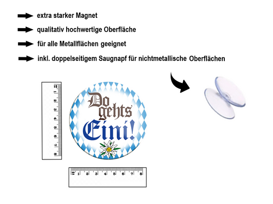 Magnet ''Do gehts Eini'' 8x8x0,3cm