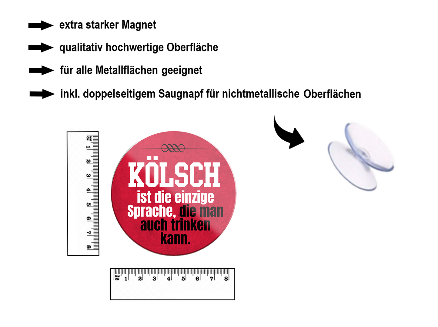 Magnet ''Kölsch ist die einzige Sprache'' 8x8x0,3cm