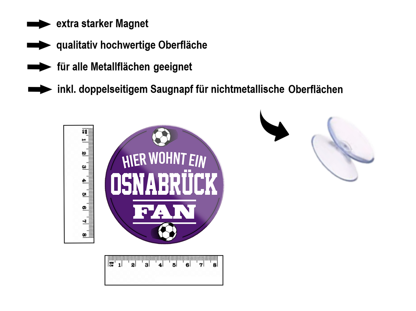 Magnet "Osnabrück Fan" 8x8x0.3cm