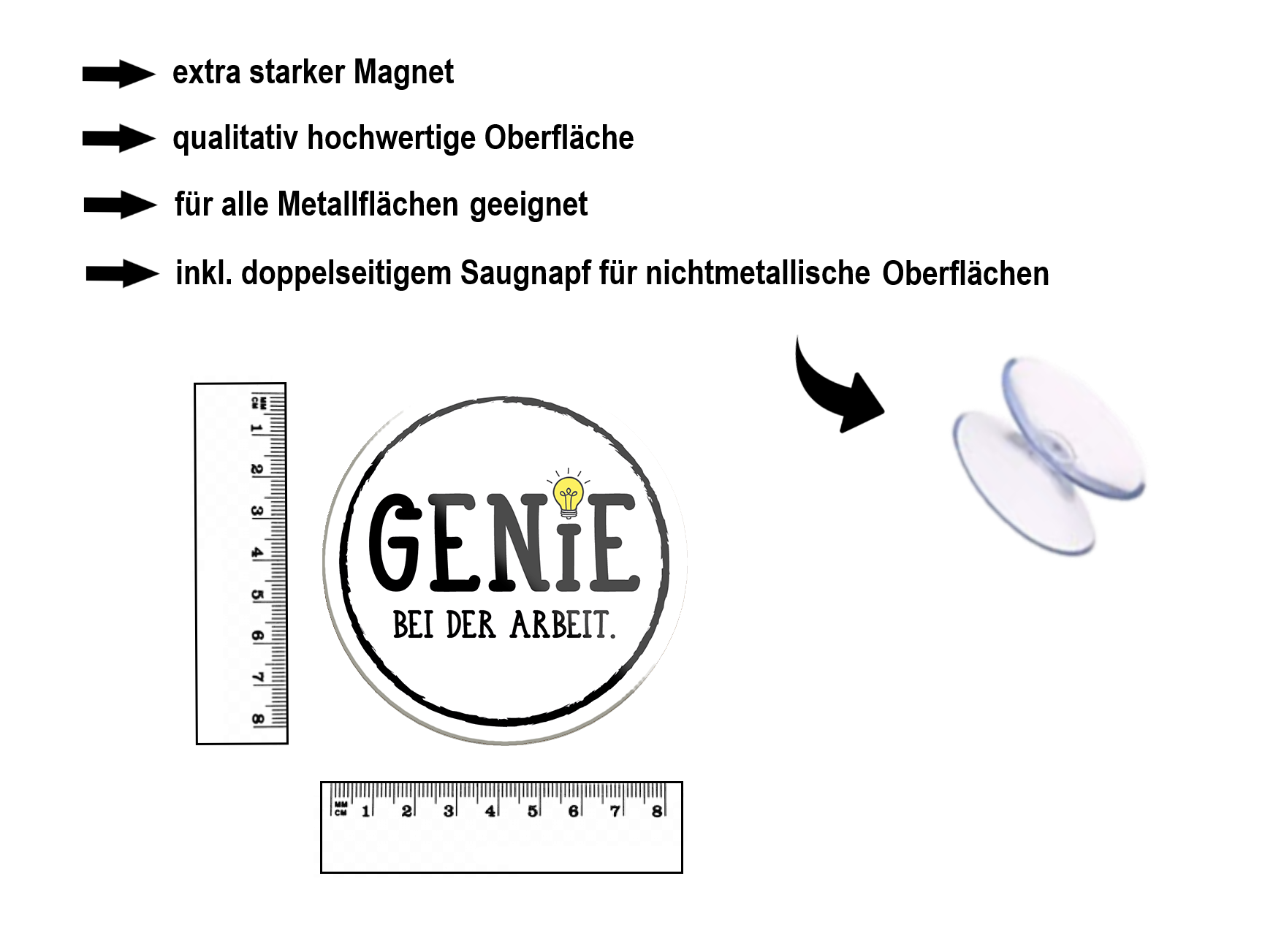 Magnet ''Genie bei der Arbeit'' 8x8x0,3cm