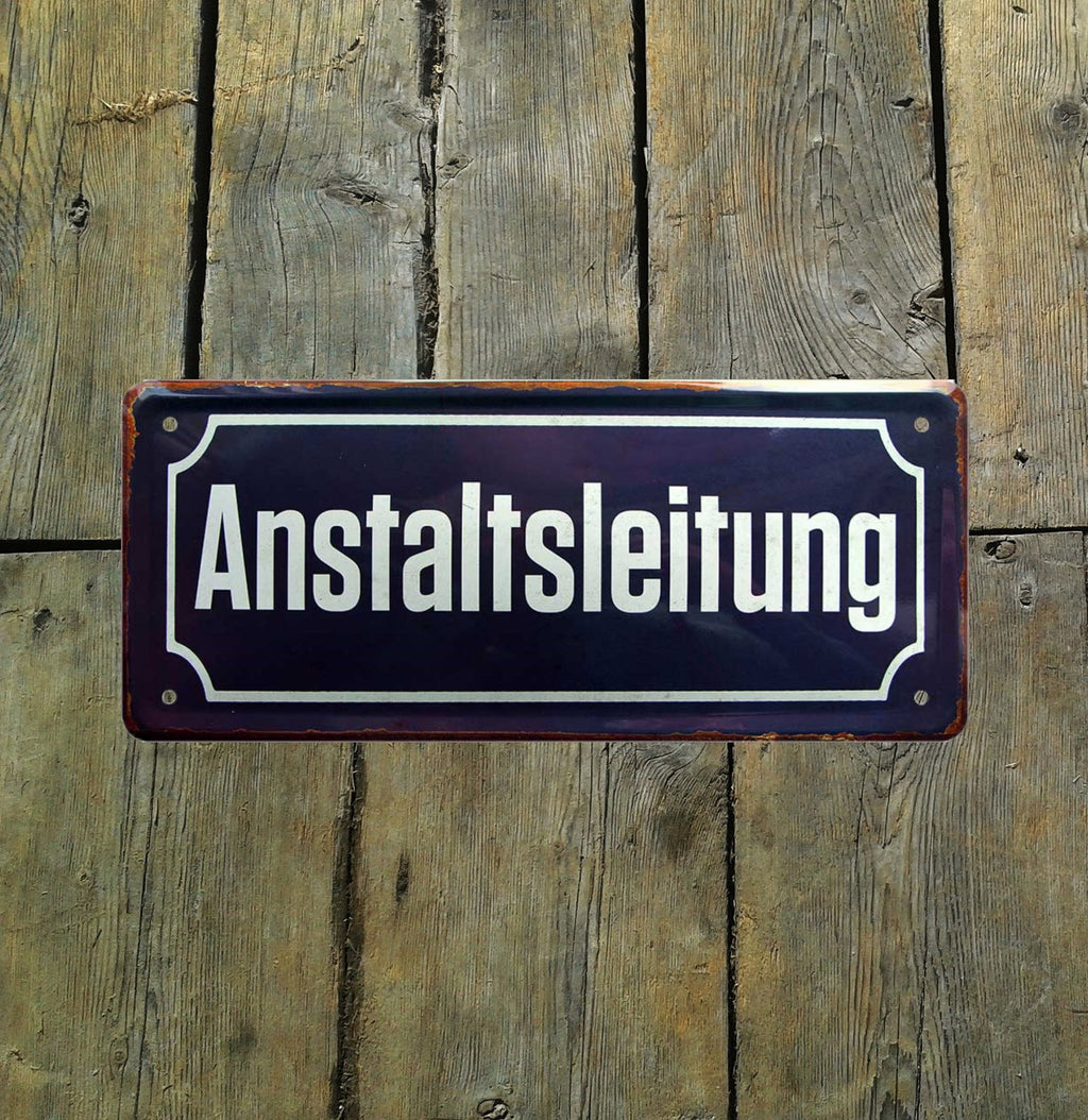 Tin sign "institutional management" 28x12cm