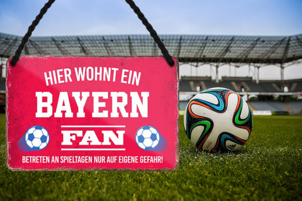 Blechschilder ''Fußball 1 von 5'' Bayern Dortmund Freiburg Köln Mönchengladbach Pauli uvm 18x12cm