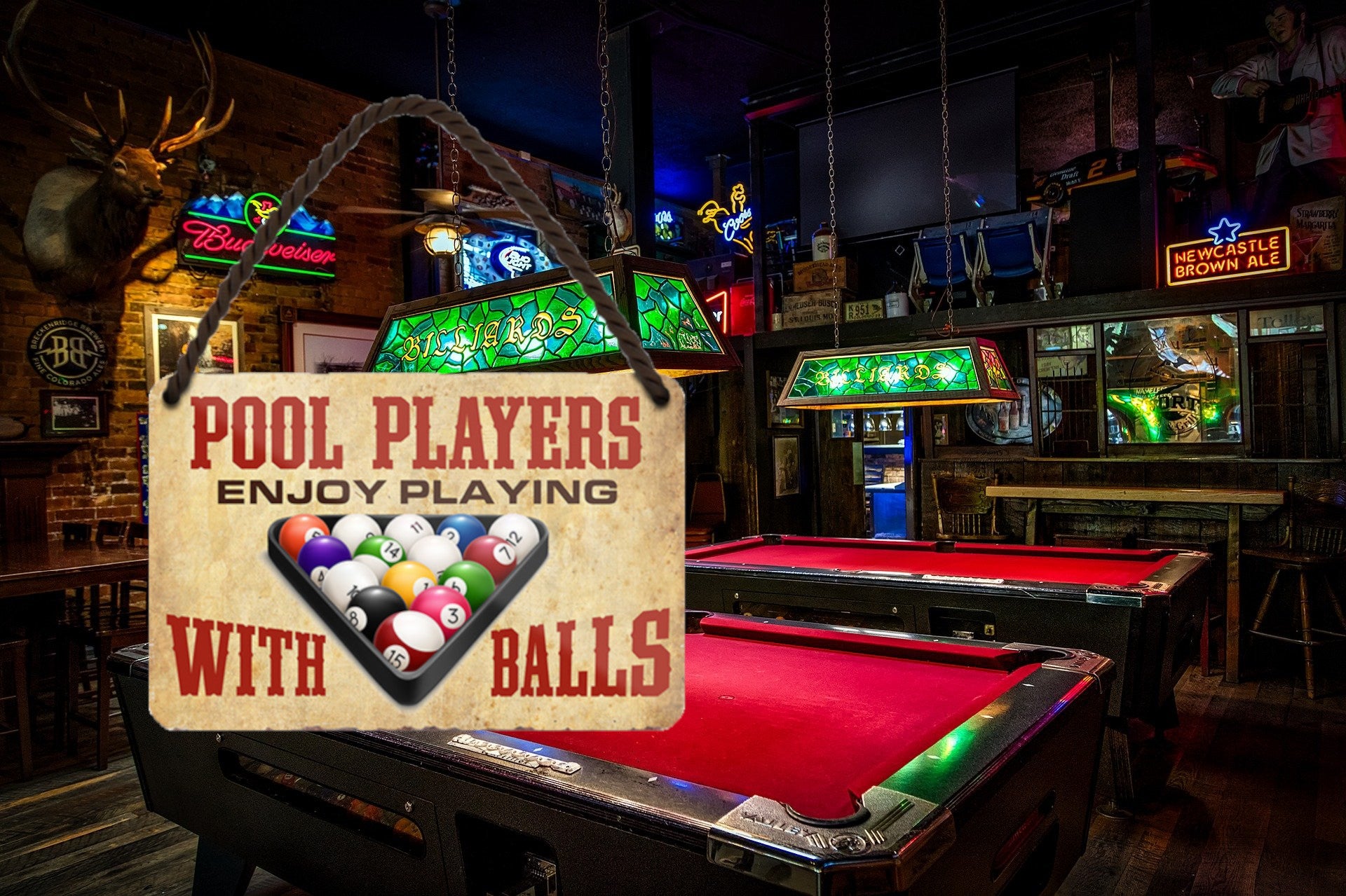Blechschild ''Pool Players'' 18x12cm