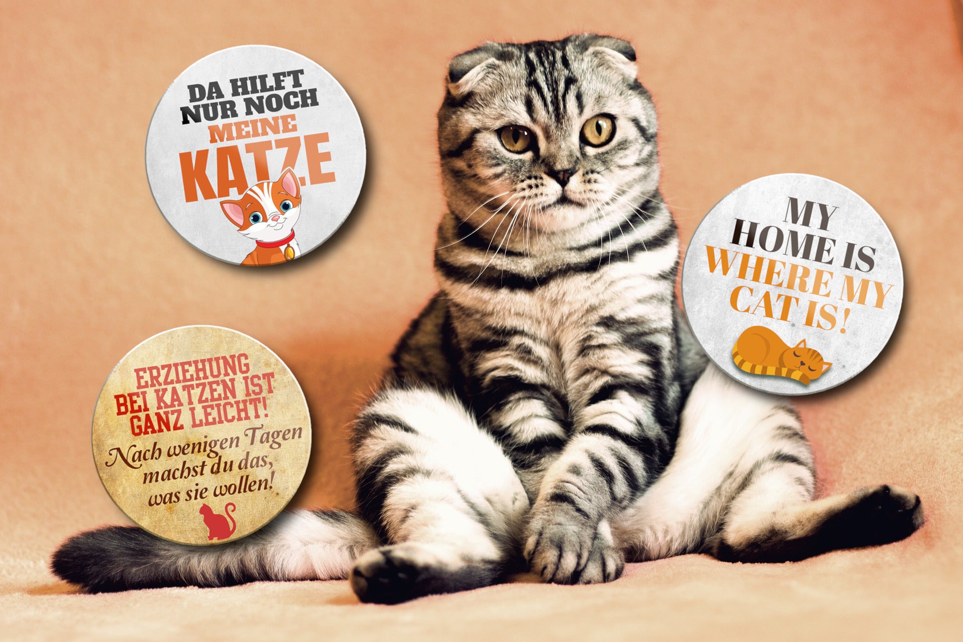 Magnet ''My home is where my cat is'' 8x8x0,3cm