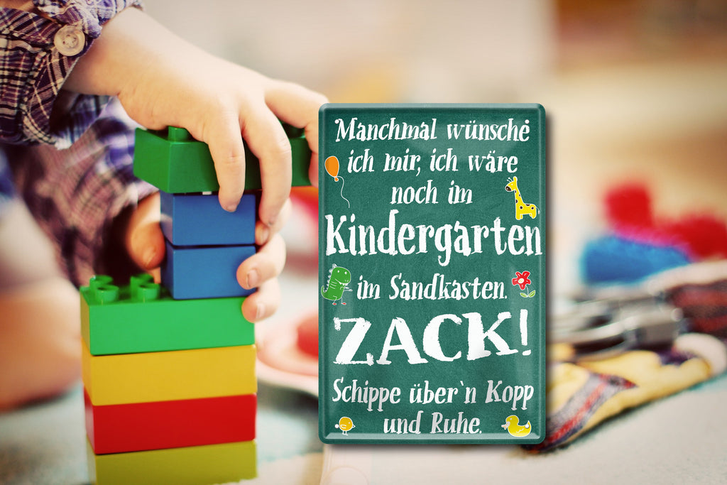 Tin sign "Sometimes I wish.. Kindergarten" 20x30cm