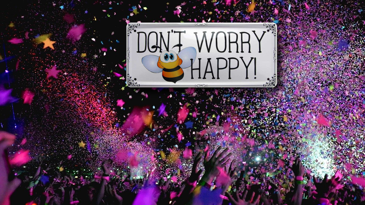 Blechschild ''Don´t worry bee happy'' 28x12cm