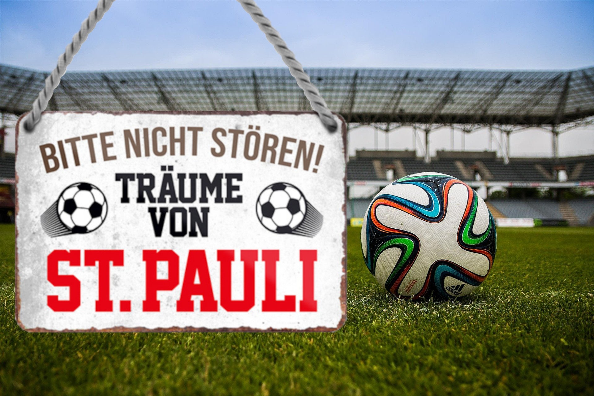 Blechschild ''Träume von St. Pauli'' 18x12cm