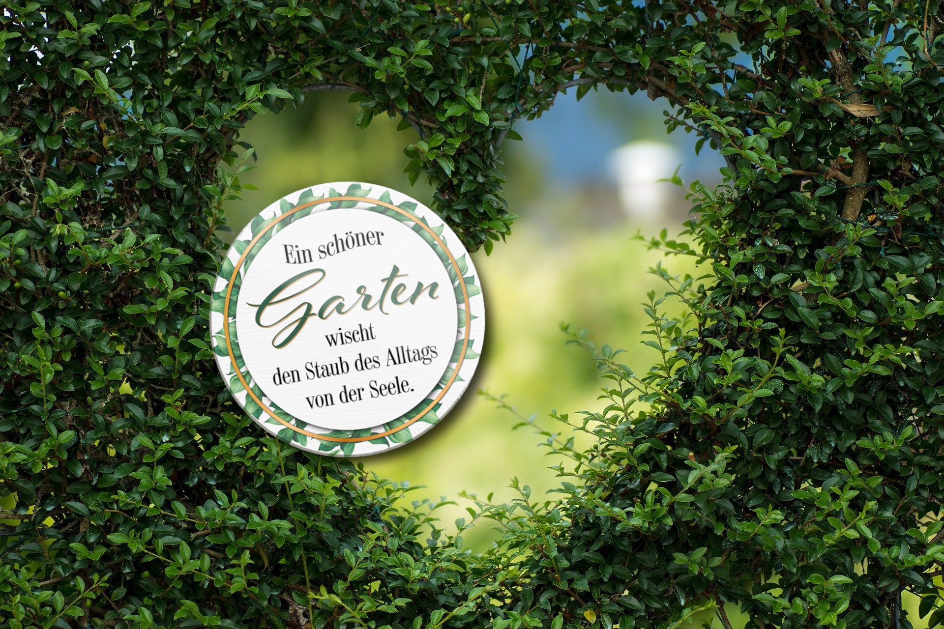 Magnet ''Ein schöner Garten wischt den Staub'' 8x8x0,3cm