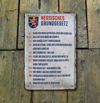 Blechschild ''Hessisches Grundgesetz'' 20x30cm