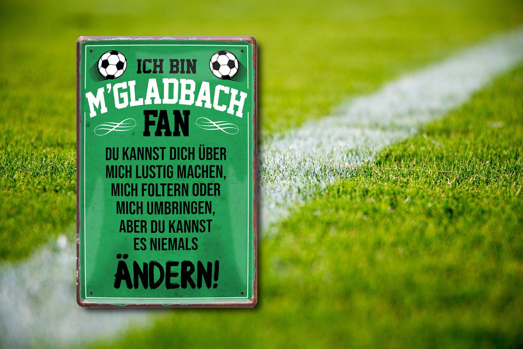 Blechschild ''M´Gladbach Fan ´20'' 20x30cm